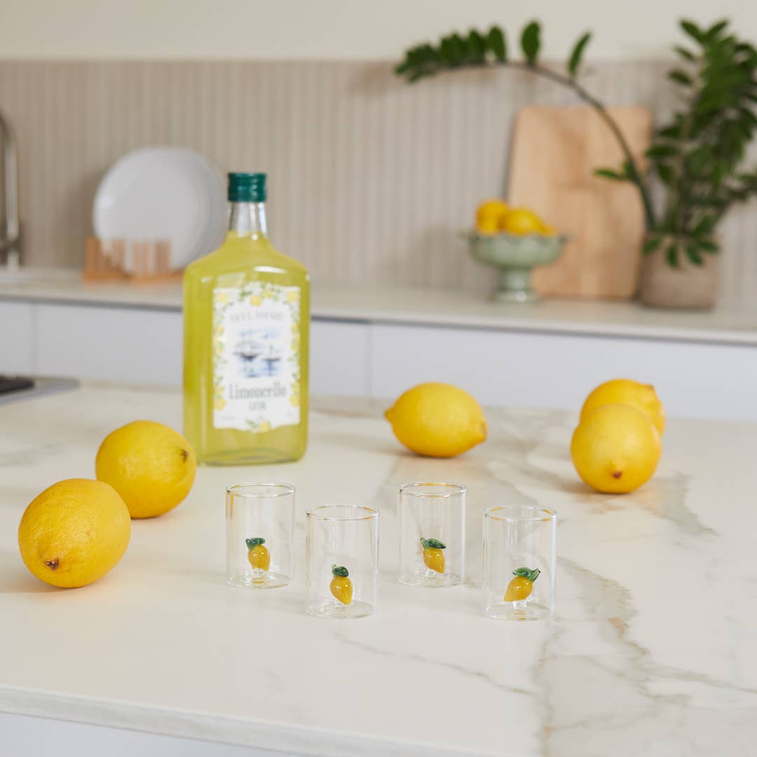 Lemon Botanical Shot Glasses x4