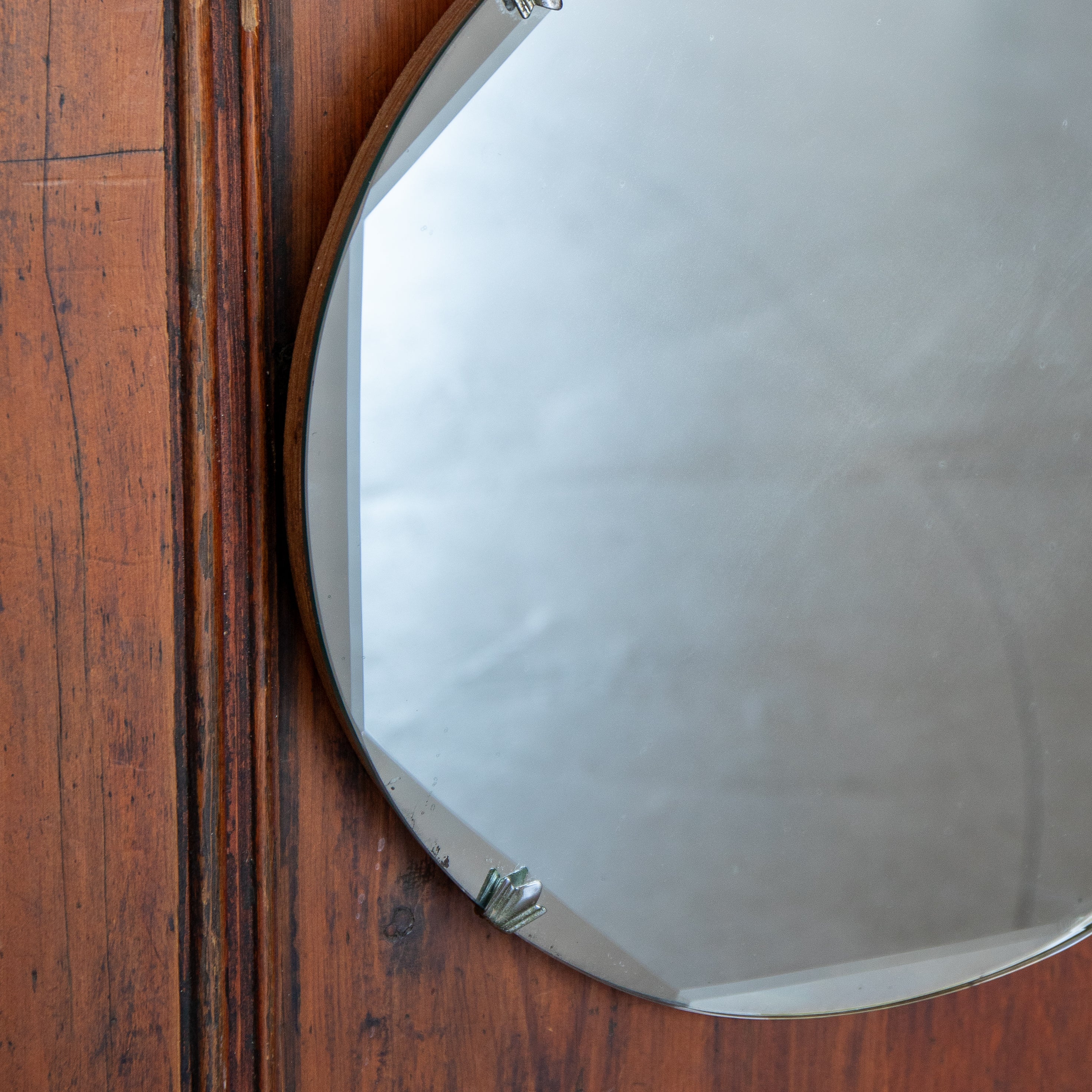 Round Cut Glass Mirror Small