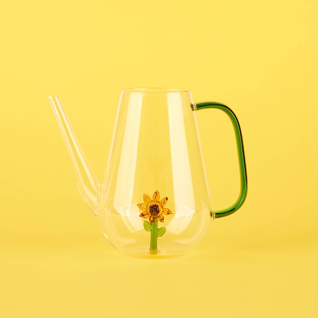 Sunflower Glass Watering Can
