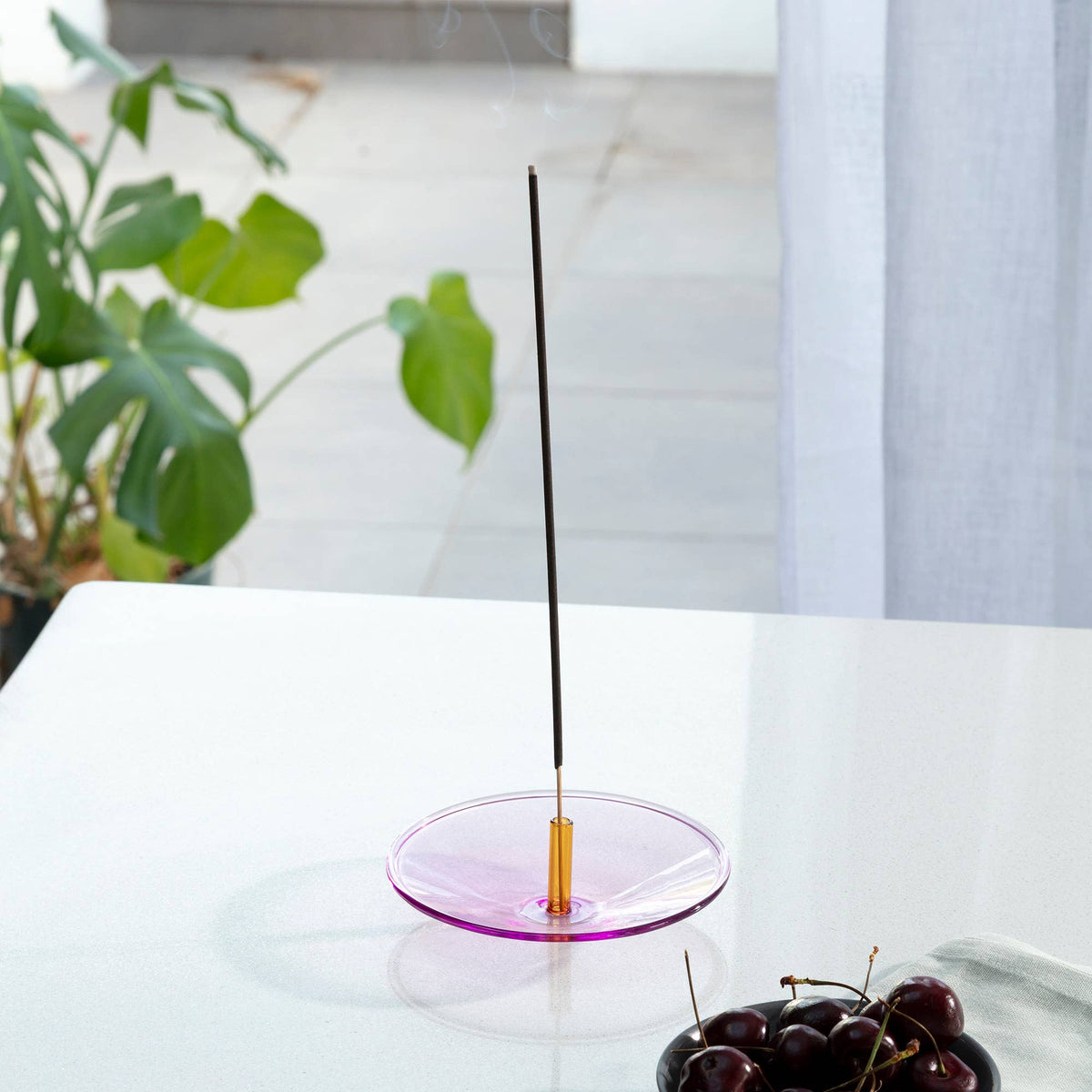 Float Glass Incense Holder: Lilac/Ginger