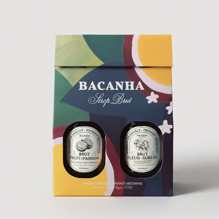 Bacanha Elderflower & Passion Fruit Raw Syrup Set - 2 x 400 ml