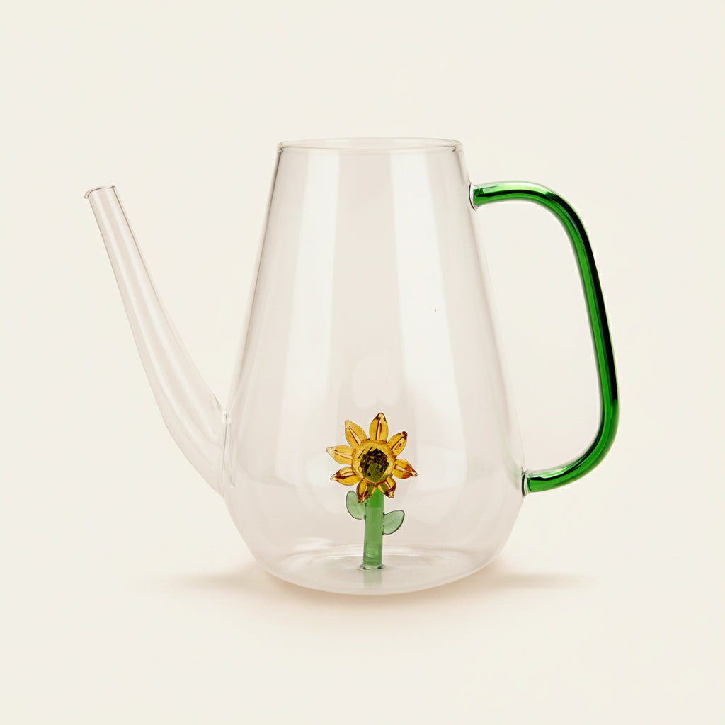 Sunflower Glass Watering Can