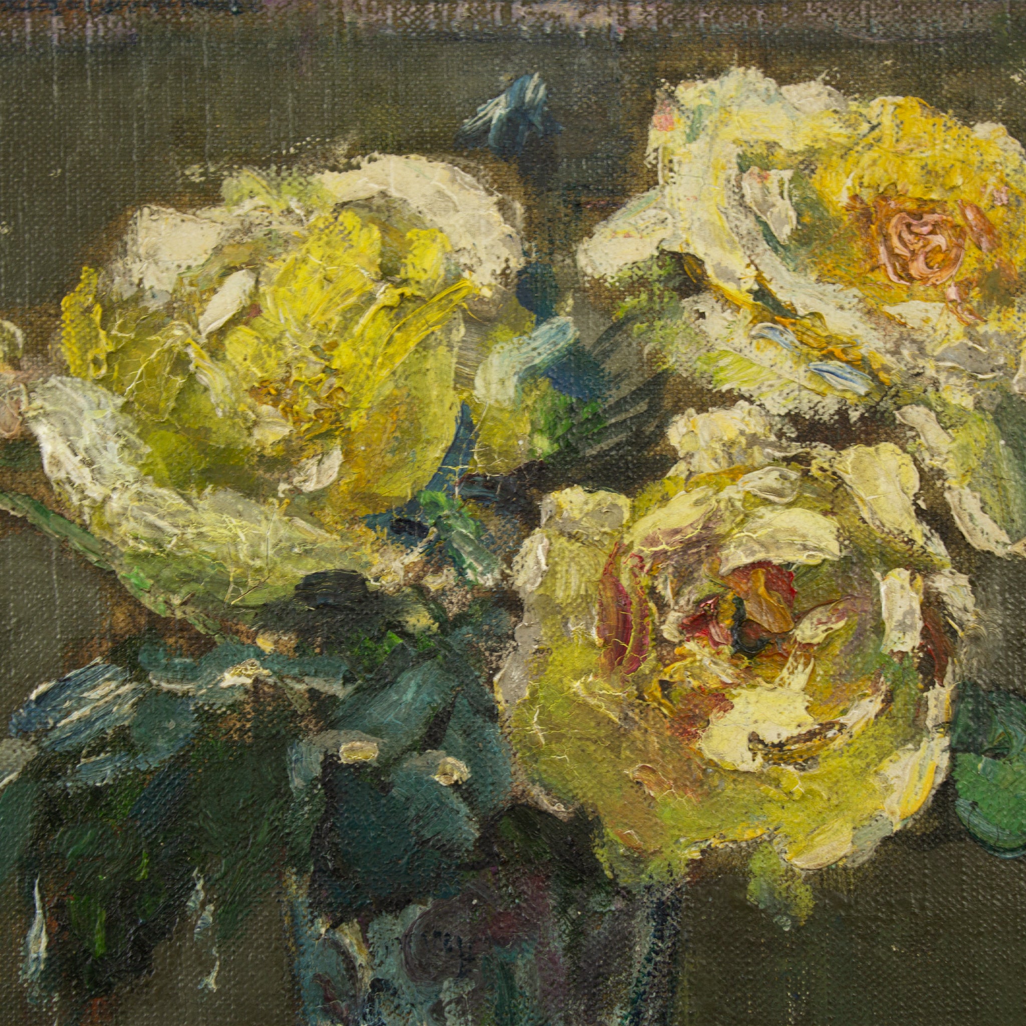 “Yellow Roses” by Nicole Rosendahl Oil on Canvas