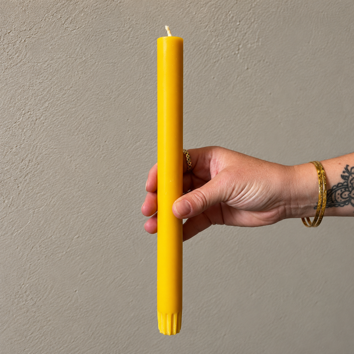 Bunting Yellow Eco Dinner Candle