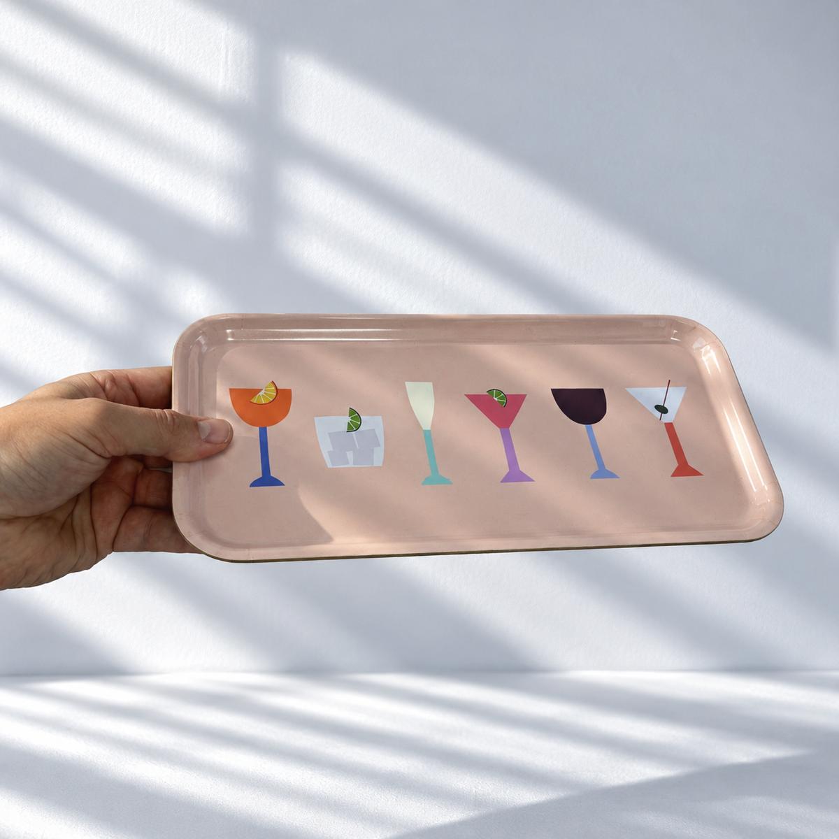 Cocktails Rectangular Serving Tray