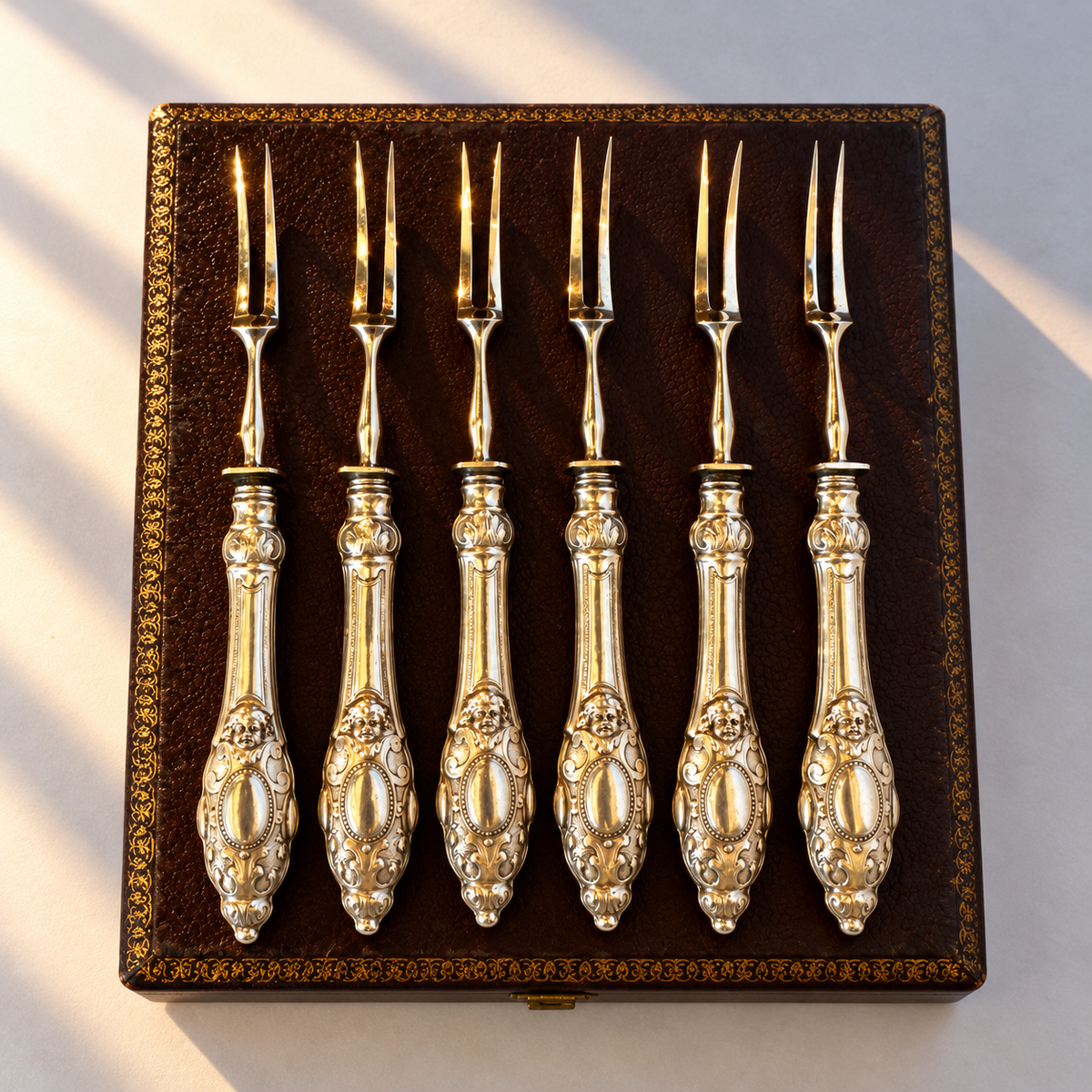 Hors d'oeuvres Louis XV forks (set of 6, boxed)