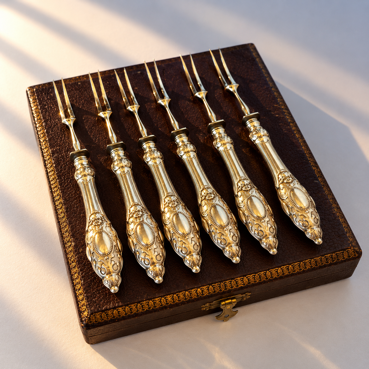 Hors d'oeuvres Louis XV forks (set of 6, boxed)