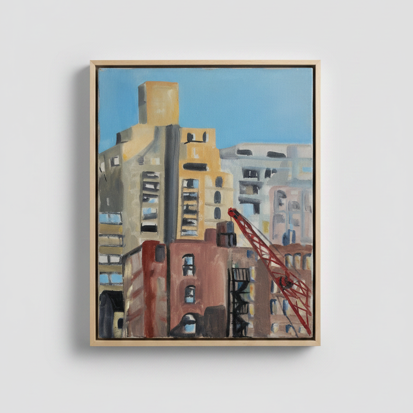 "NY NY 72" Shaw Watercolour and Acrylic Painting on Canvas