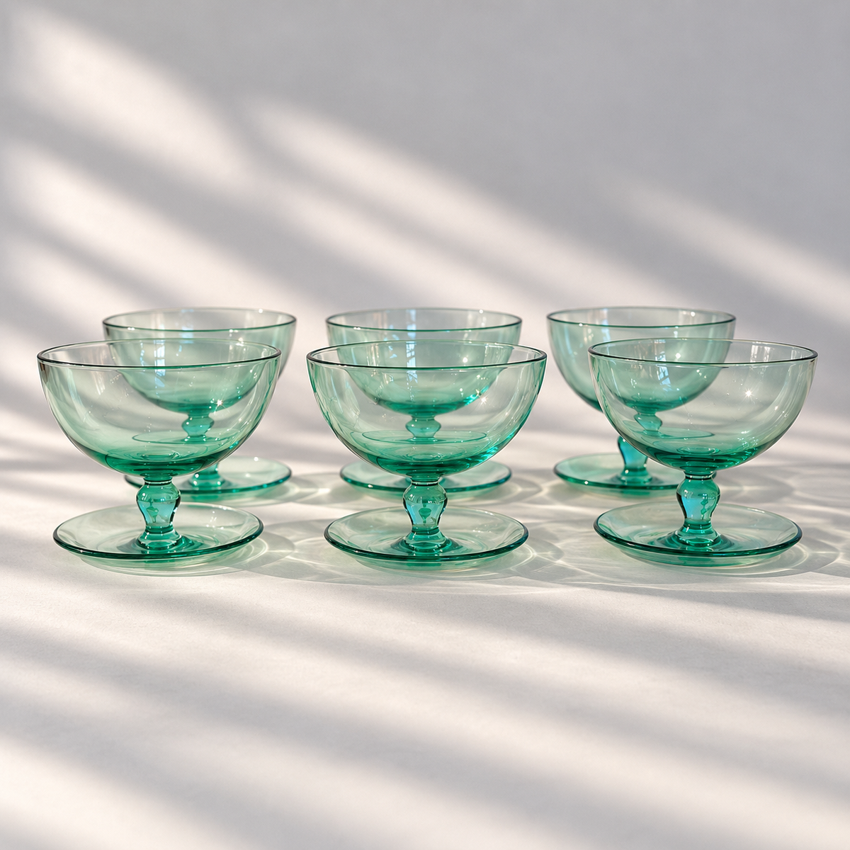 1950s Glass Dessert Bowls - Set of 6