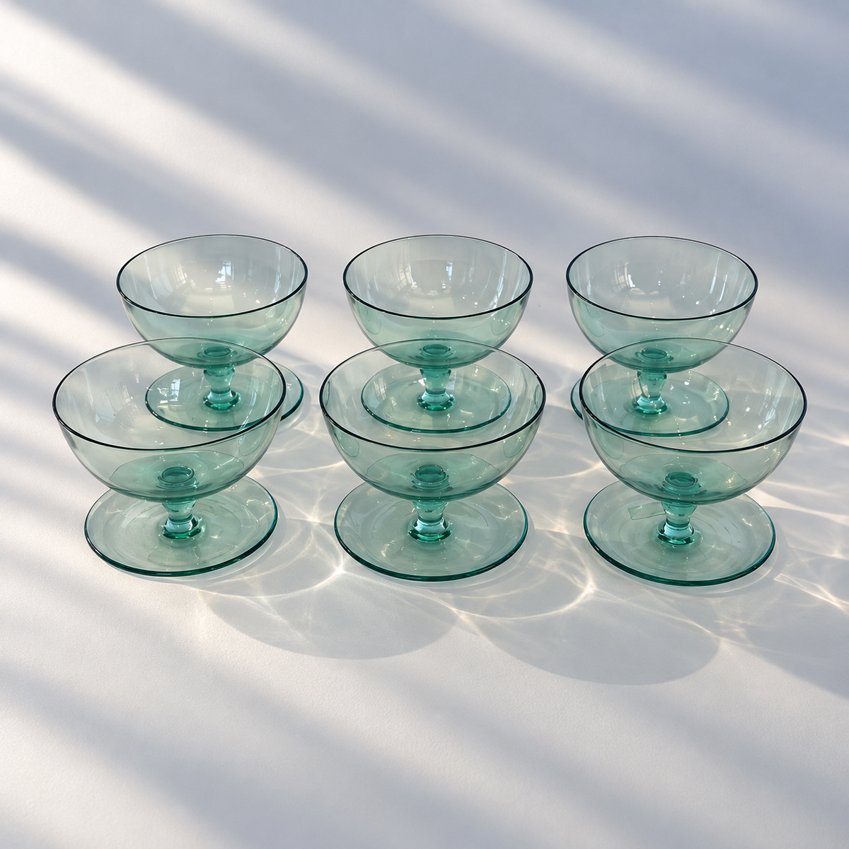 1950s Glass Dessert Bowls - Set of 6