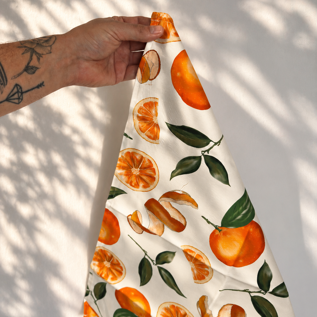 Orange Tea Towel 100% Cotton