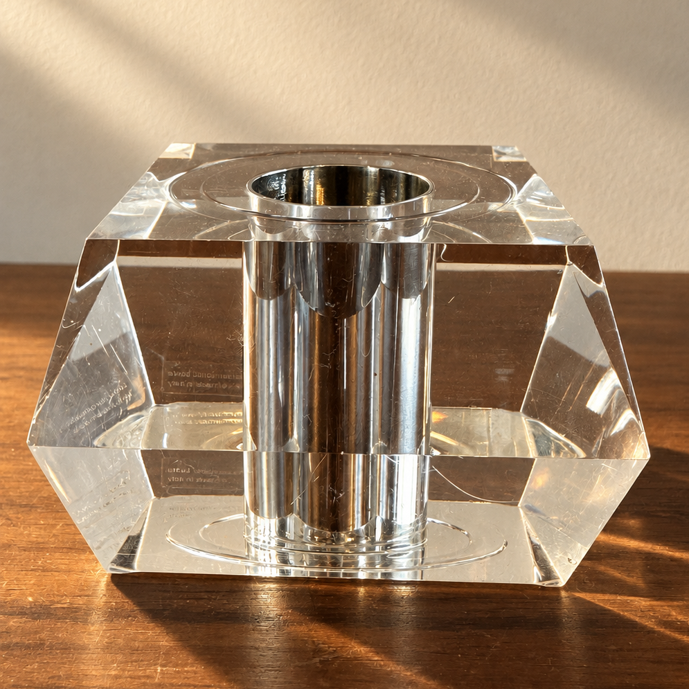 Italian Lucite Bud Vase/Stationary Pot