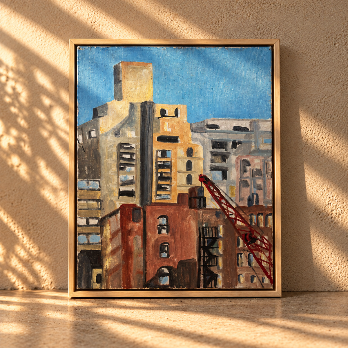 "NY NY 72" Shaw Watercolour and Acrylic Painting on Canvas