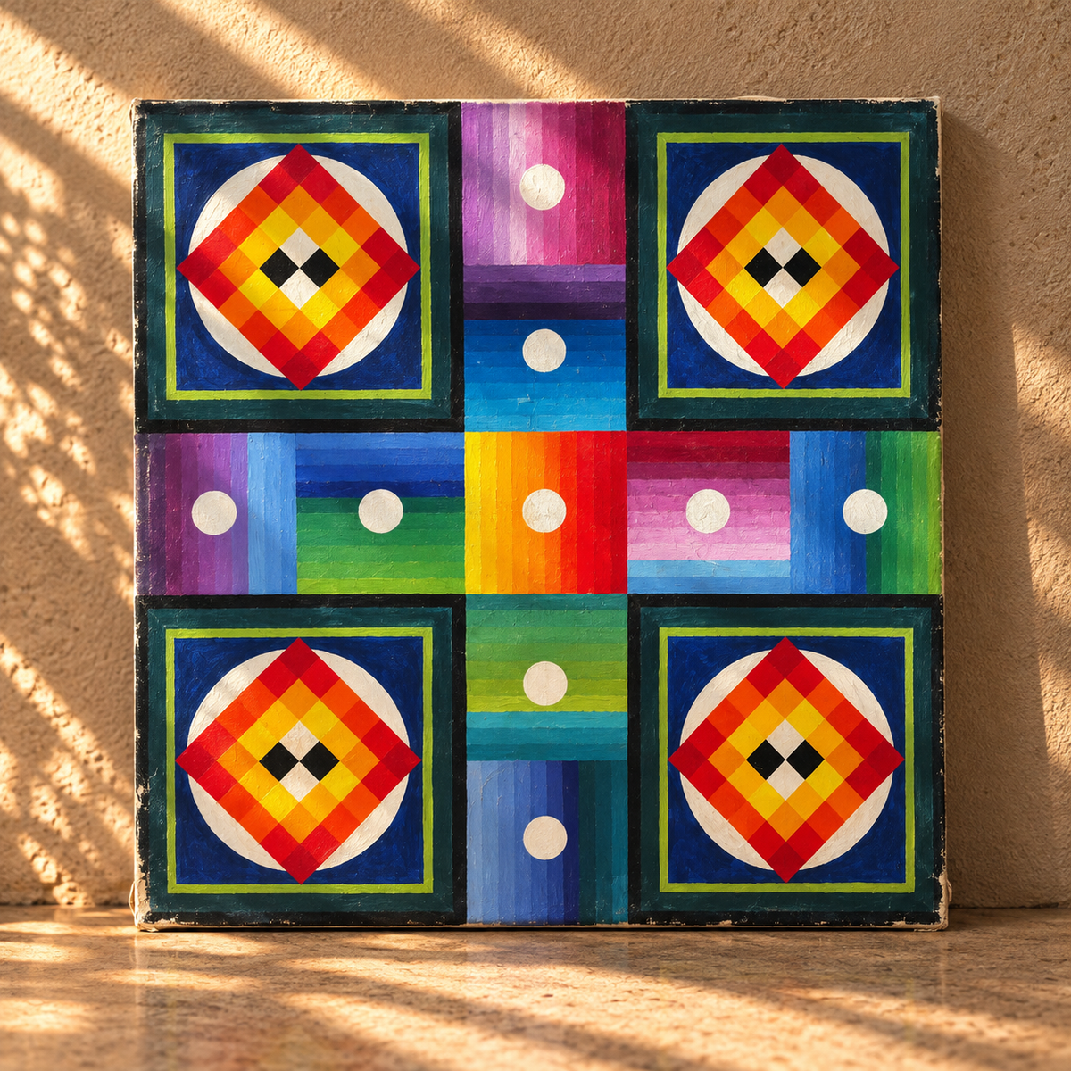 Dutch geometric oil painting