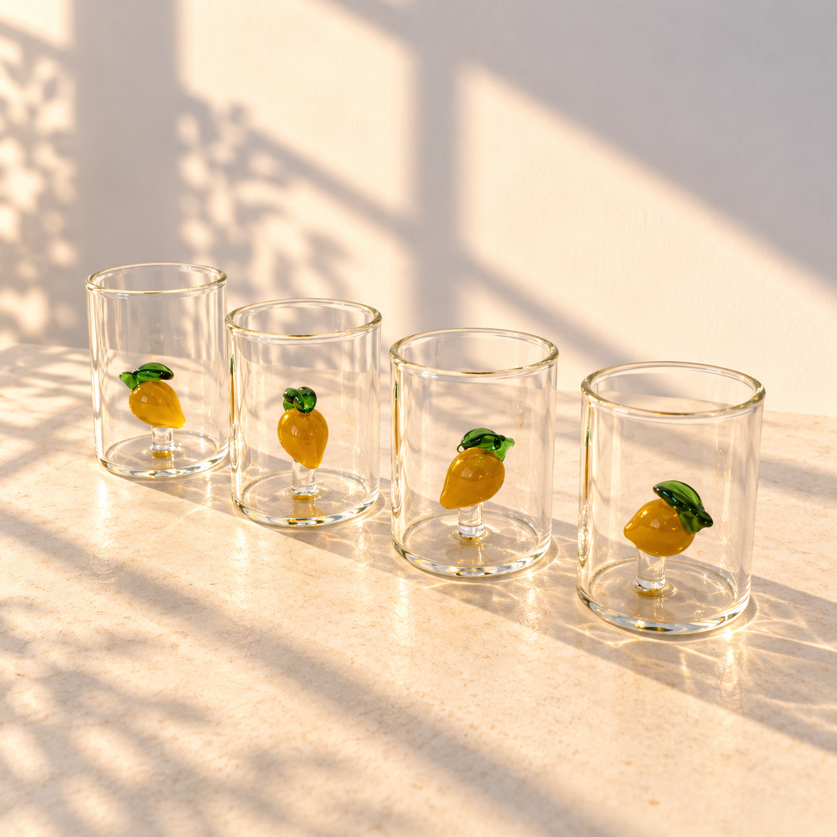 Lemon Botanical Shot Glasses x4