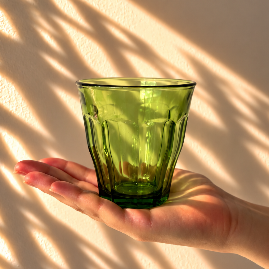 Picardie Glass Tumbler Green