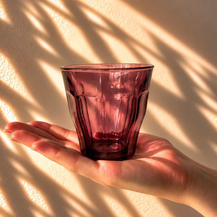 Picardie Glass Tumbler Plum