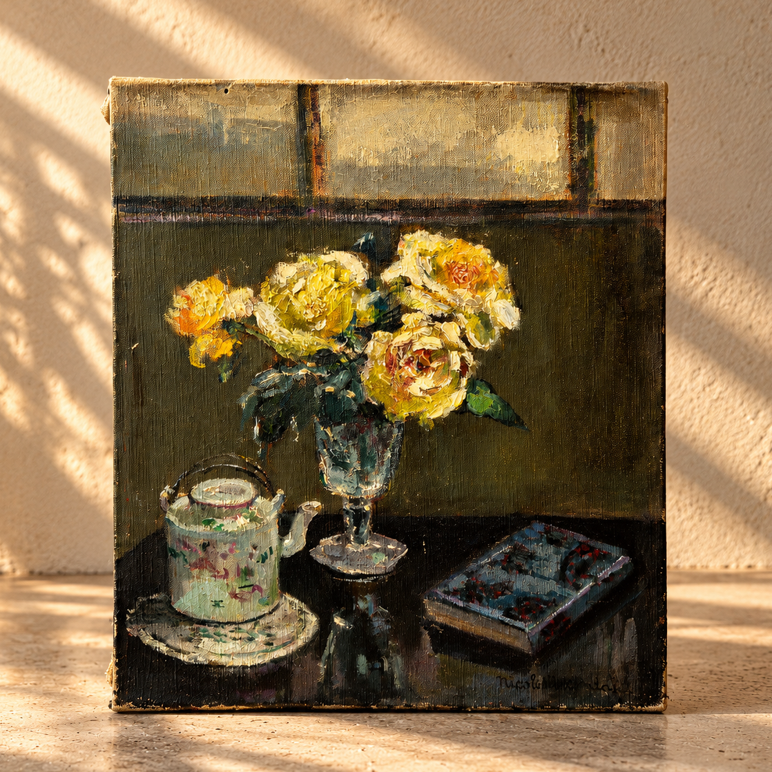“Yellow Roses” by Nicole Rosendahl Oil on Canvas