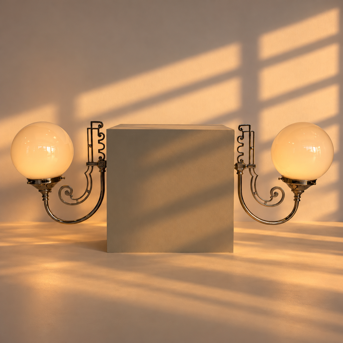 Art Deco Nickel Wall Lights (pair)
