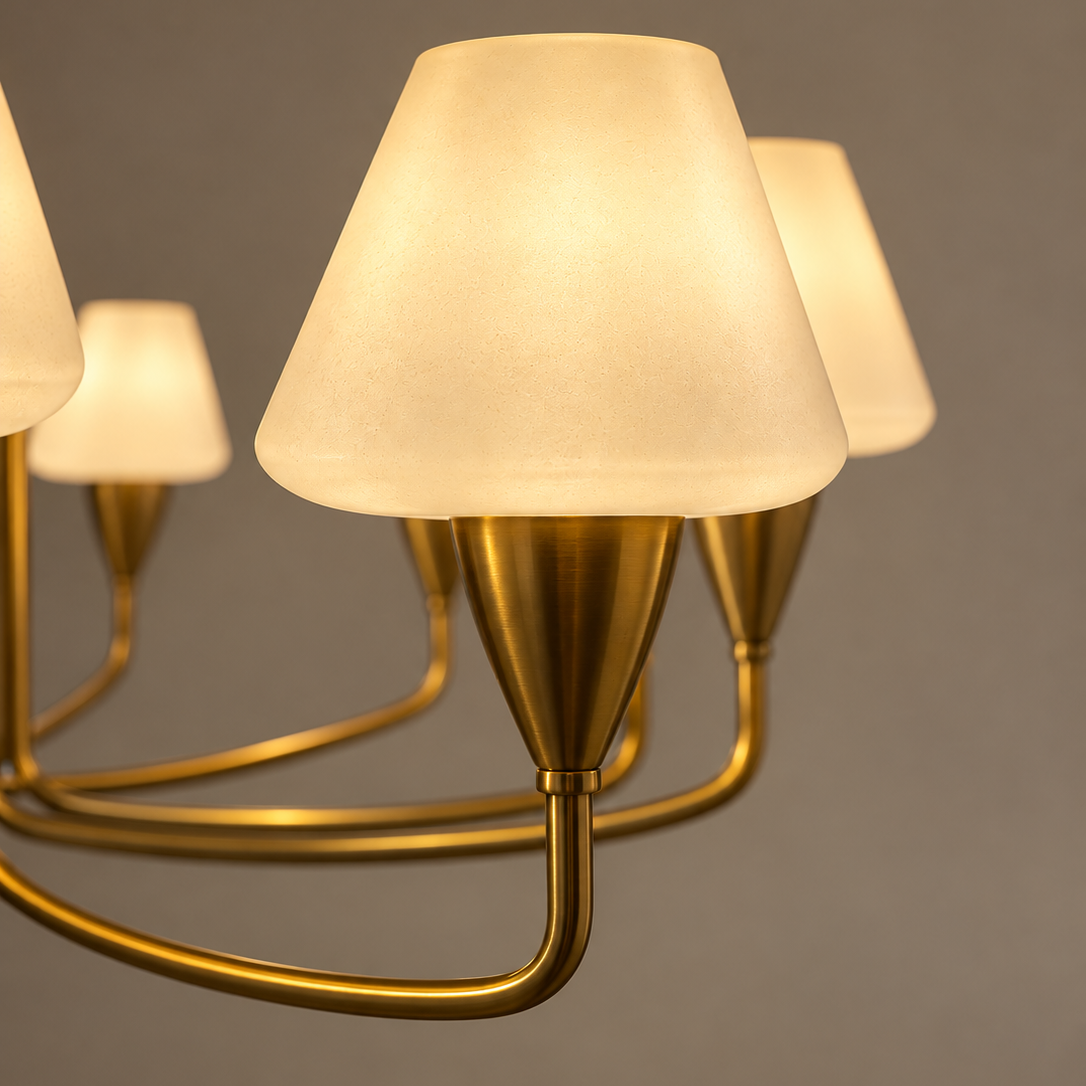 Arne Jacobsen 12-arm Brass Chandelier