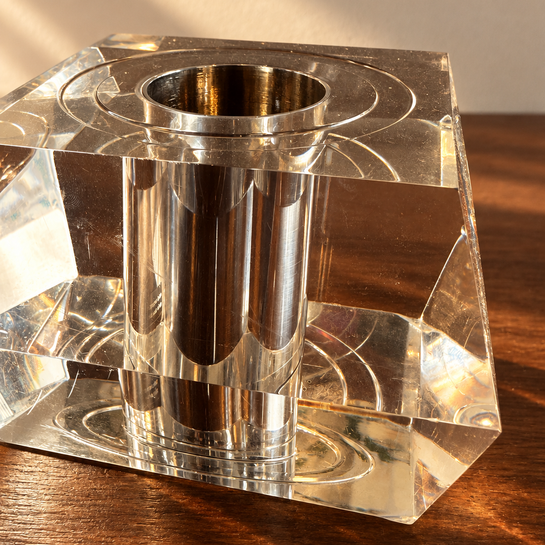 Italian Lucite Bud Vase/Stationary Pot