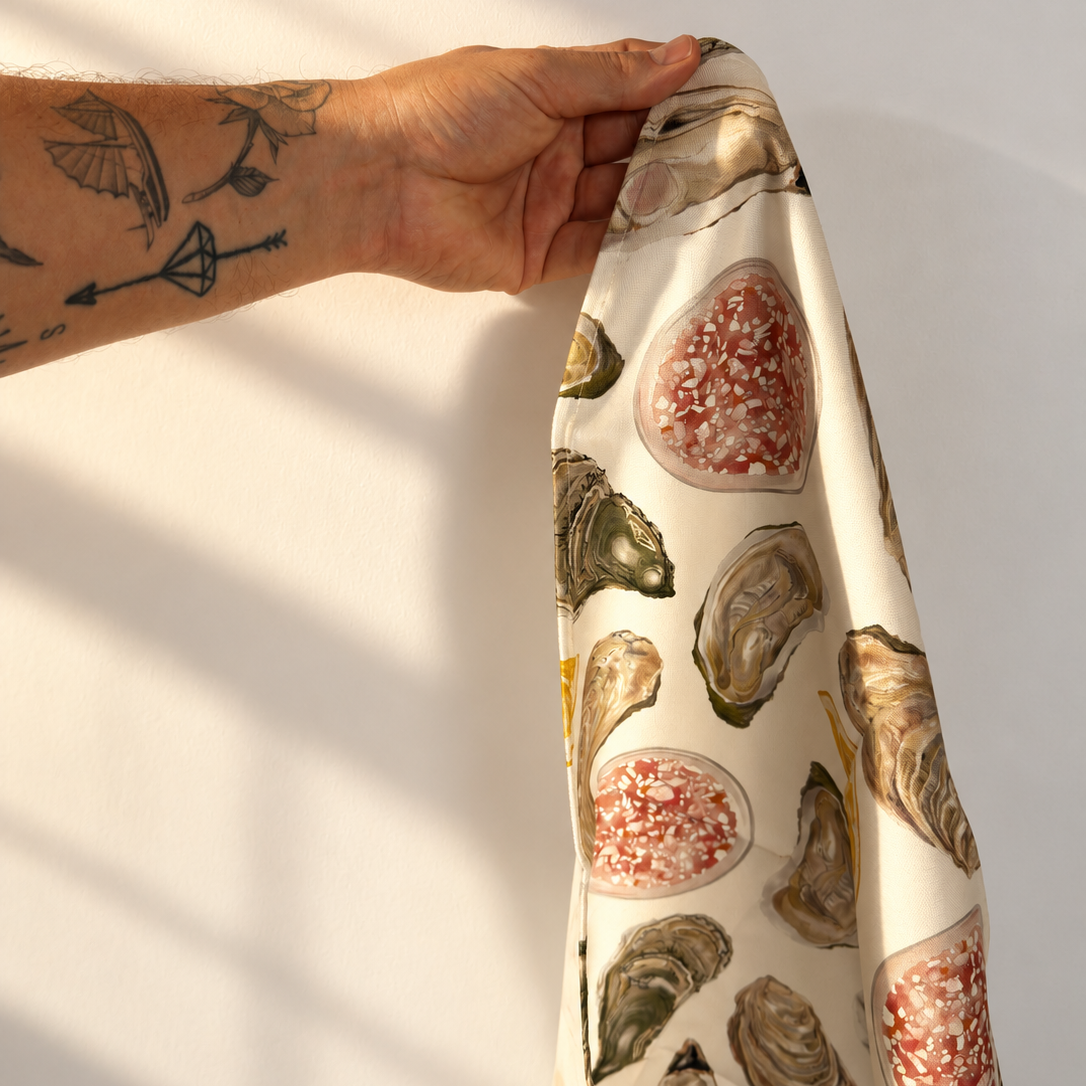 Oyster Tea Towel 100% Cotton
