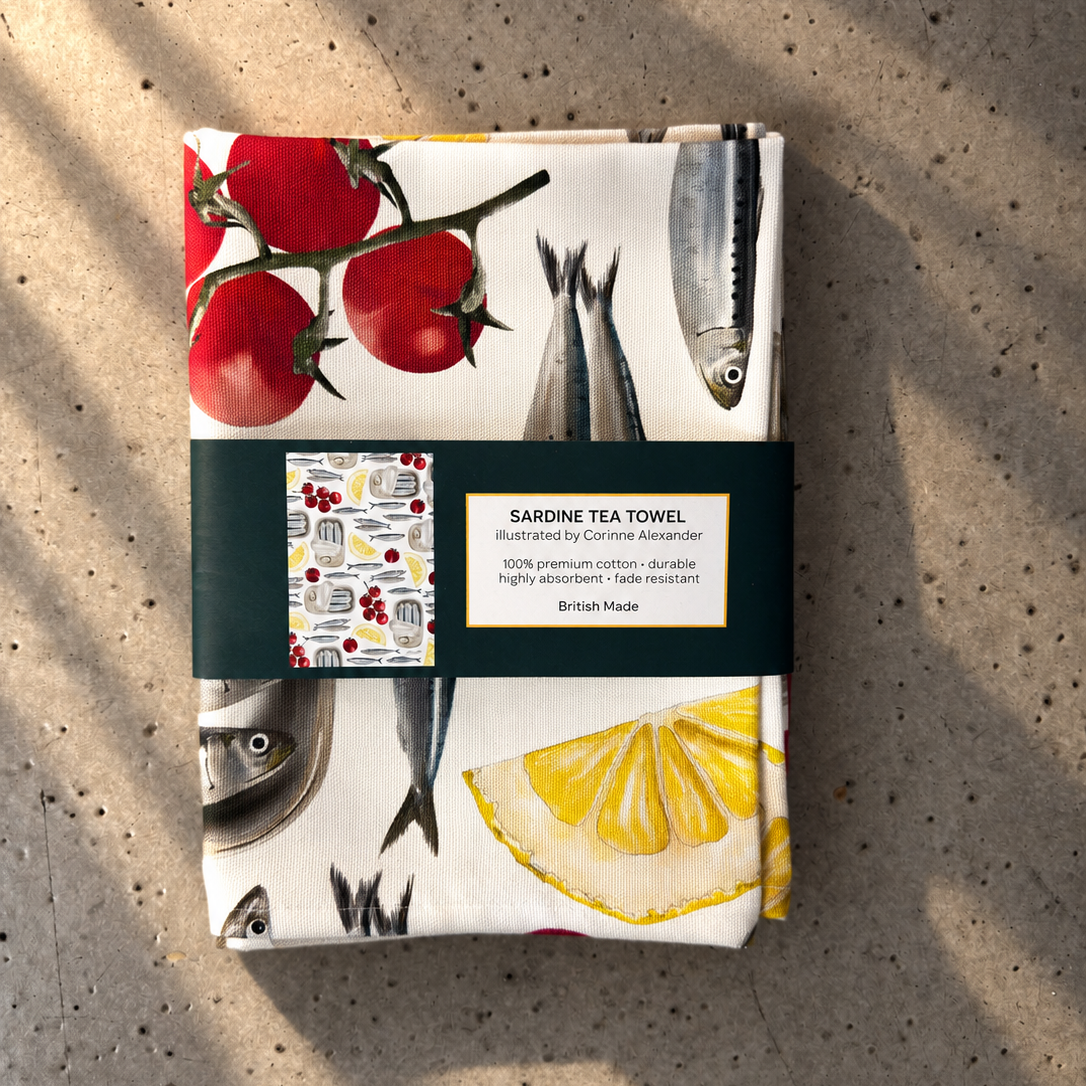 Sardine Tea Towel 100% Cotton