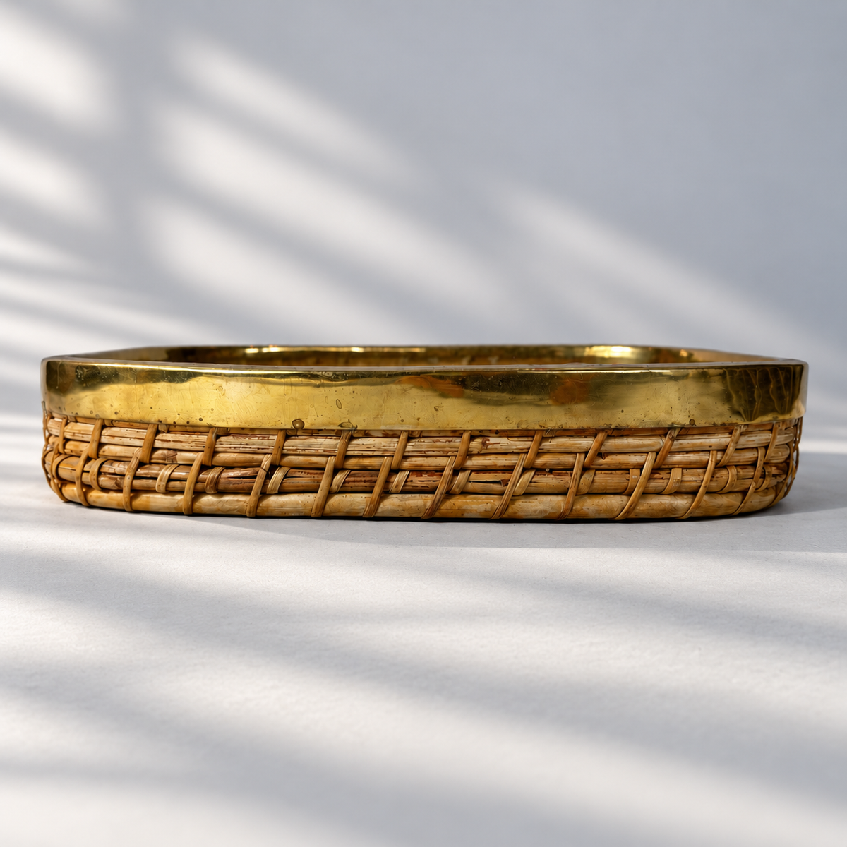 Brass and Pencil Reed Tray