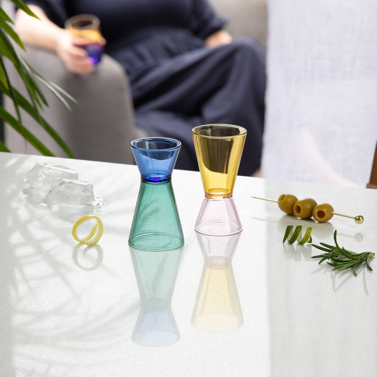 Duo Tone Cocktail Jigger: Teal Blue