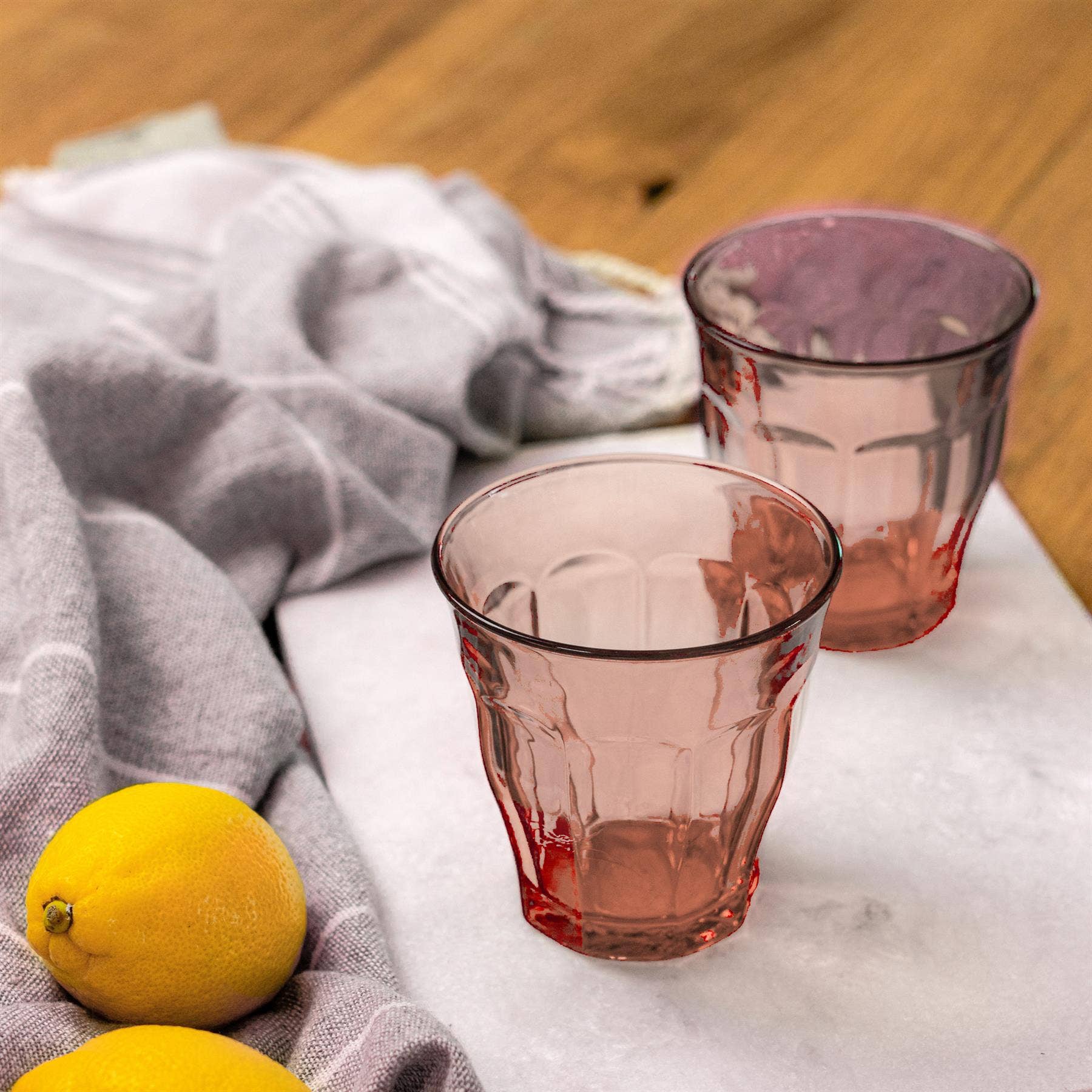 Picardie Glass Tumbler Pink