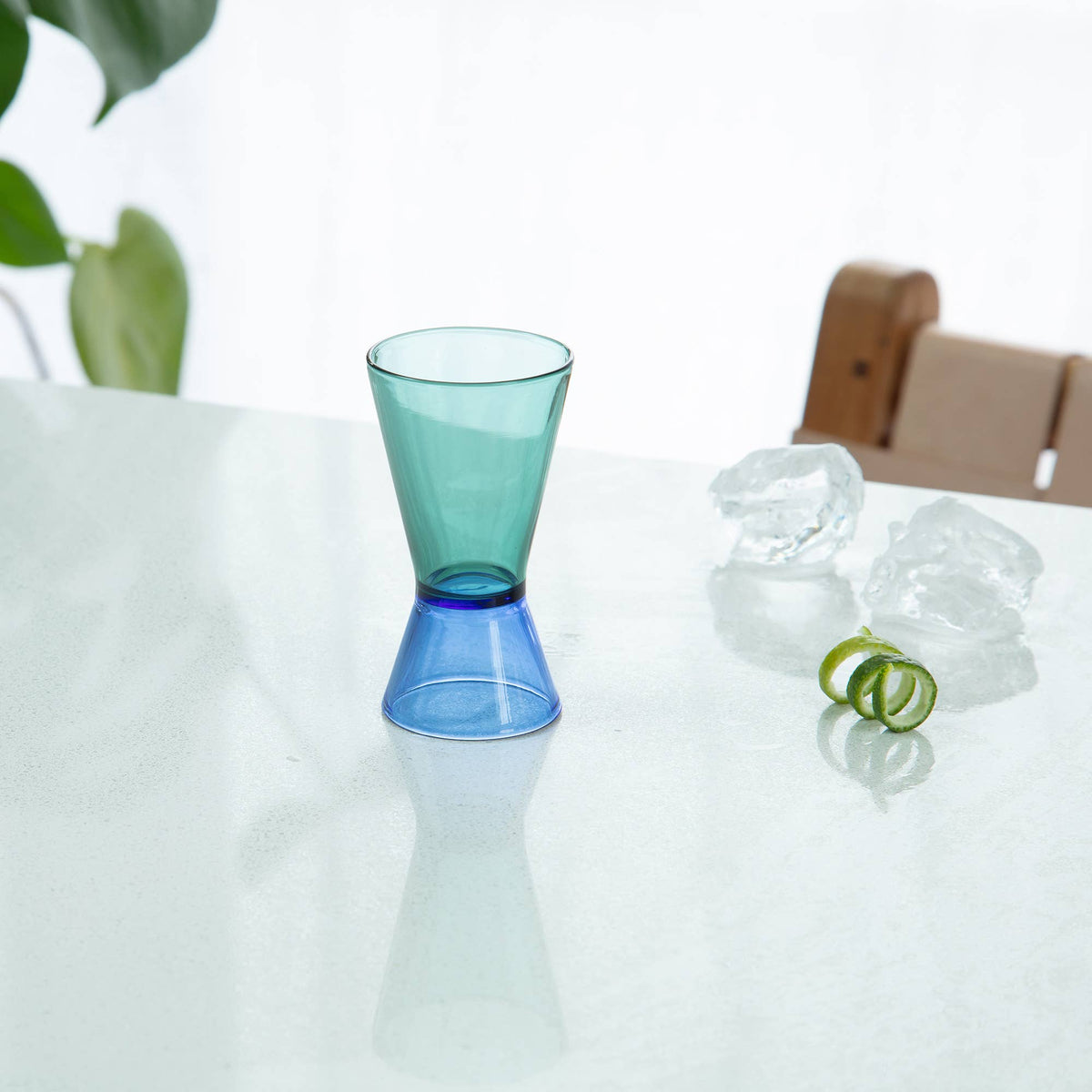 Duo Tone Cocktail Jigger: Teal Blue