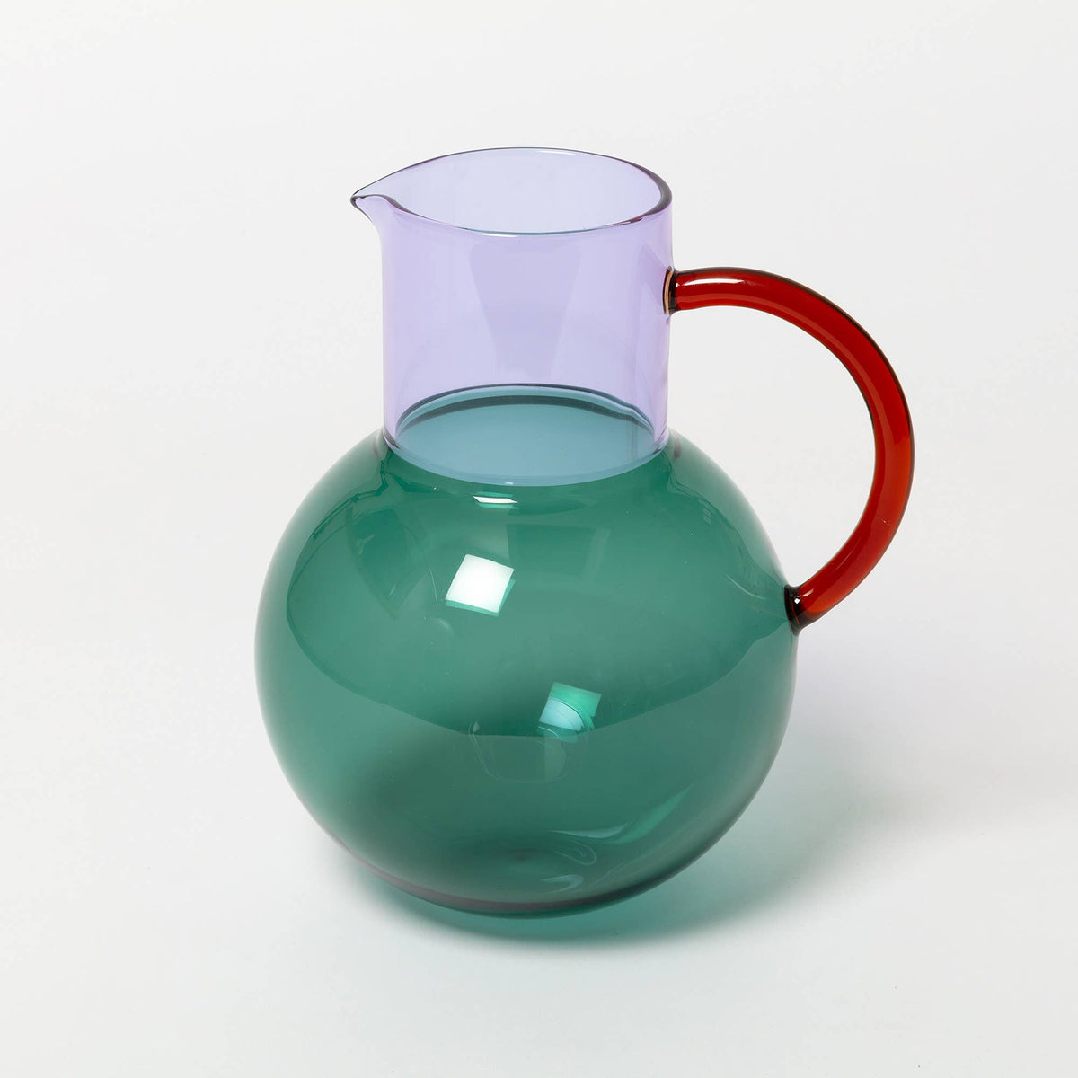 Pablo Glass Jug - Large: Teal Purple Amber