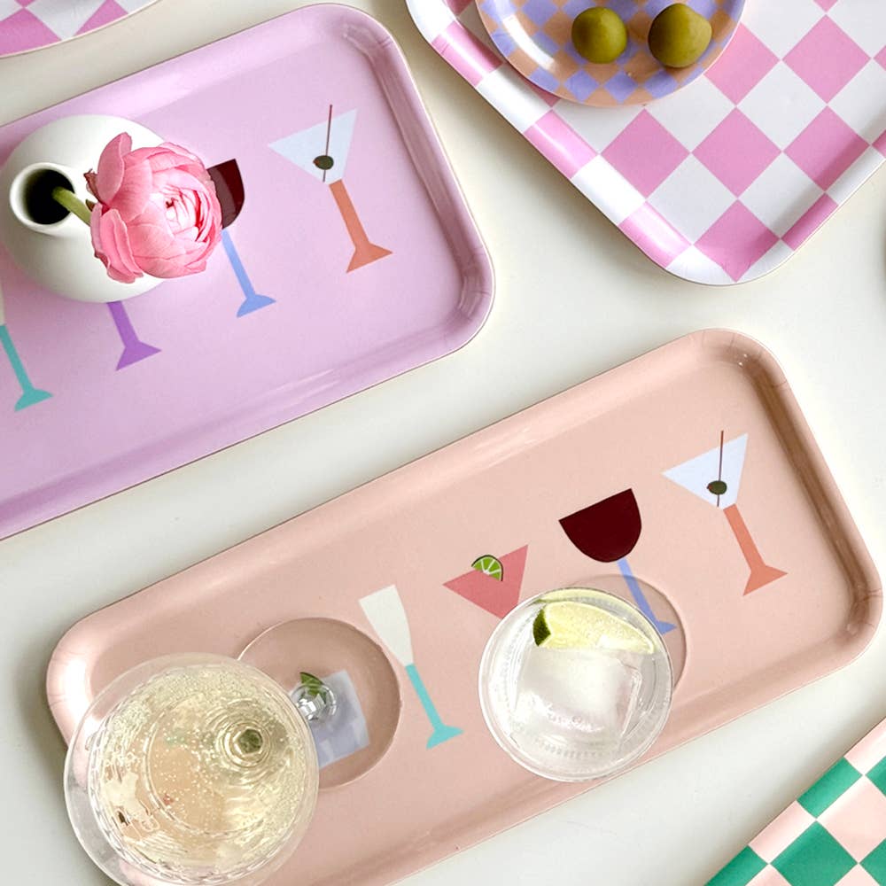 Cocktails Rectangular Serving Tray