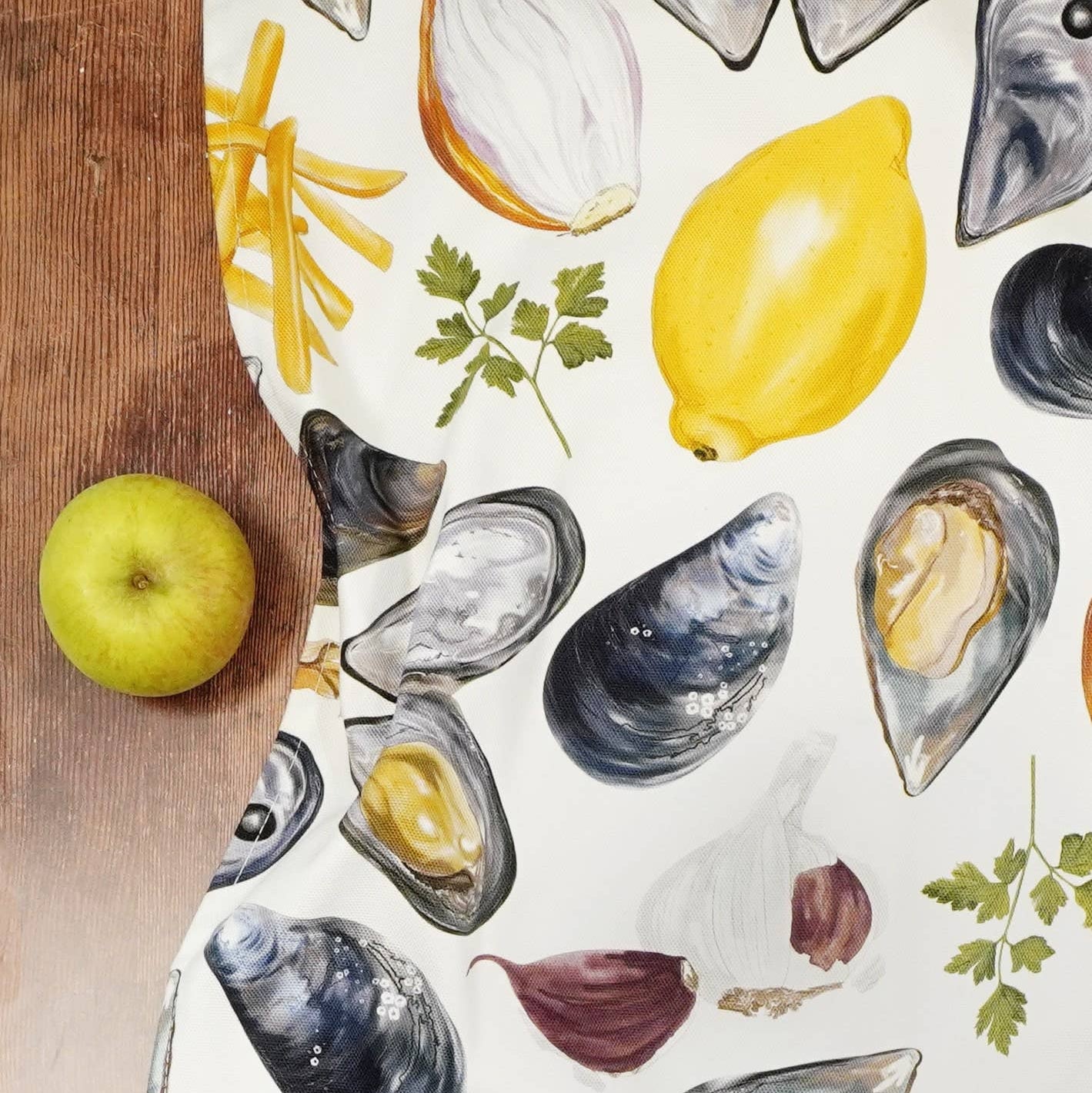 Moules Frites Tea Towel 100% Cotton