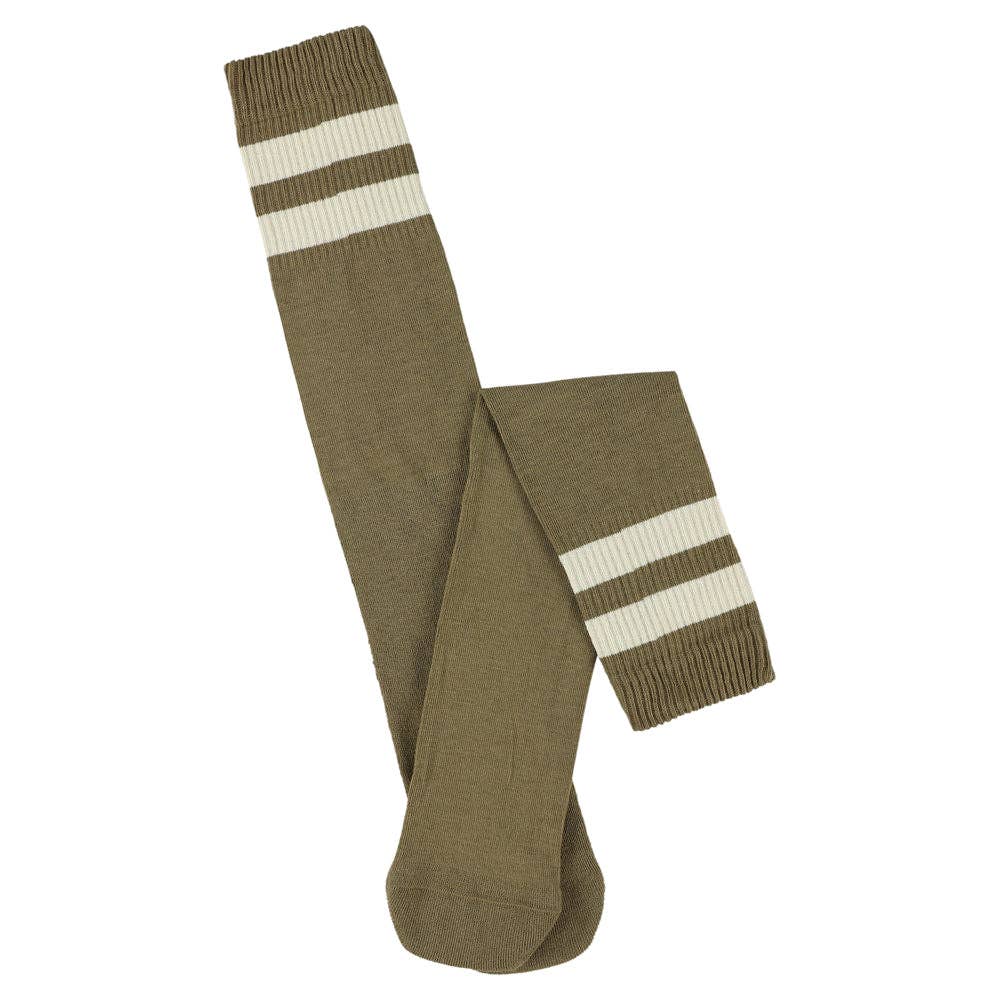 Unisex Tube Socks - Khaki / Ecru: UK 6/10