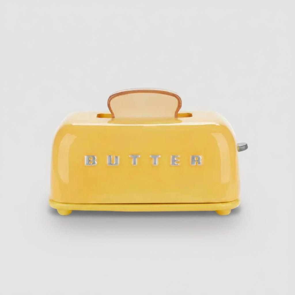 Toasty Ceramic Butter Dish Mustard