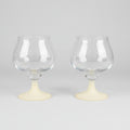 Frosted stem Cognac glasses x2