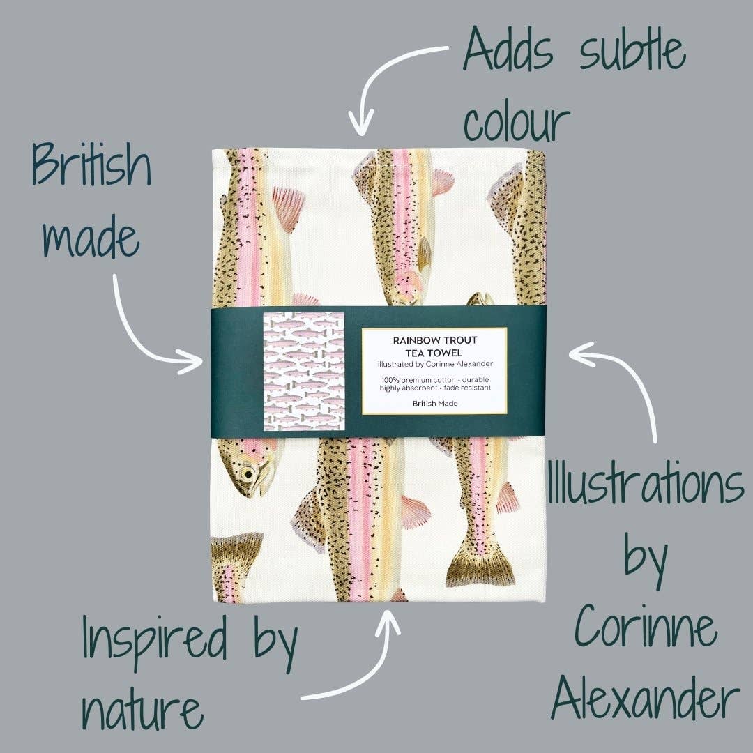 Rainbow Trout Tea Towel