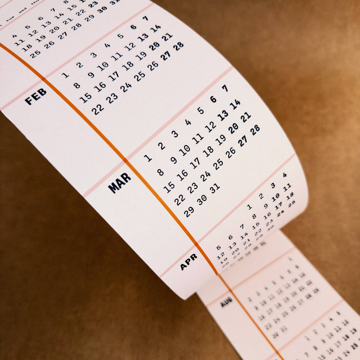 Mat Cuk 2027 Slim Squared Wall Calendar, Orange