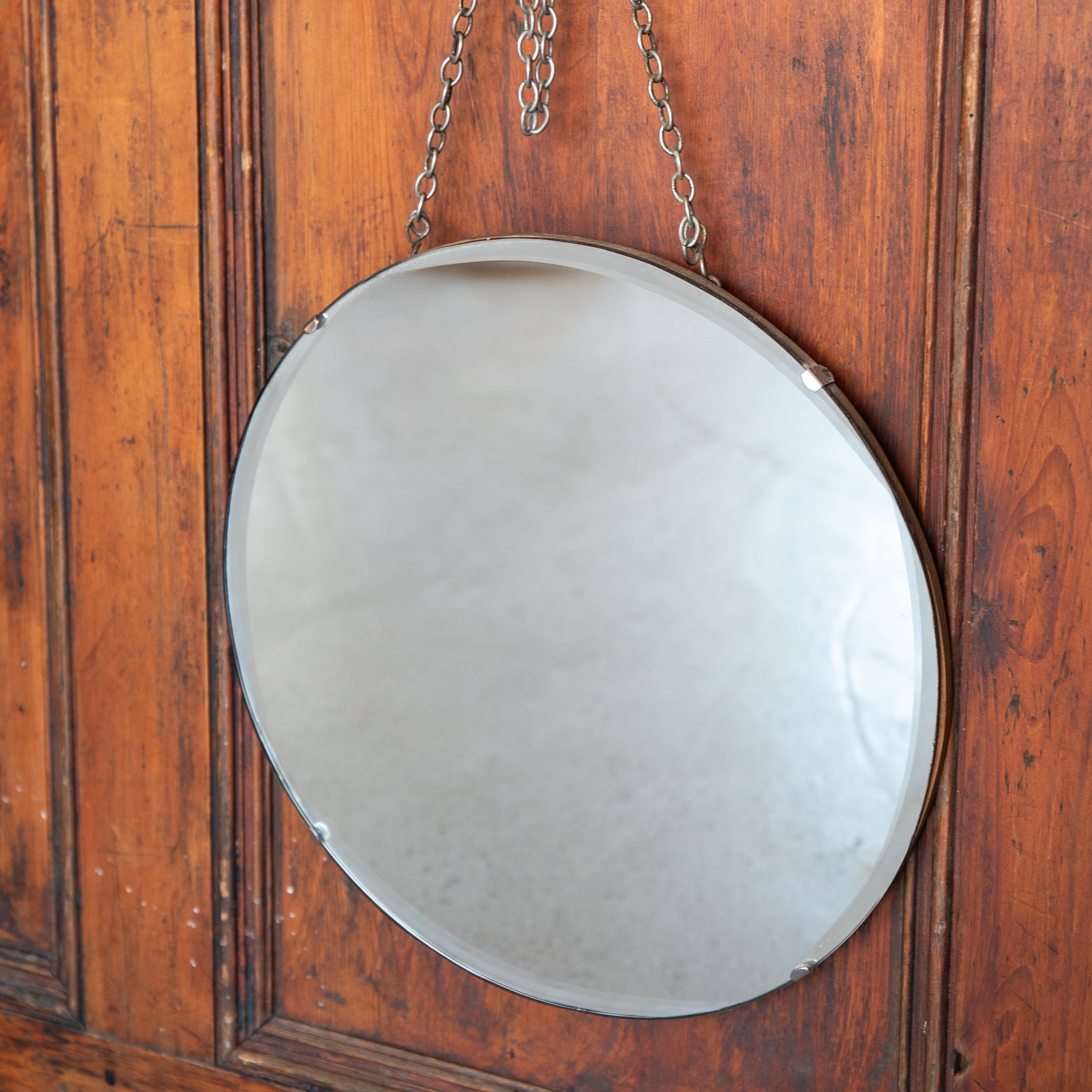 Round Cut Glass Mirror Small