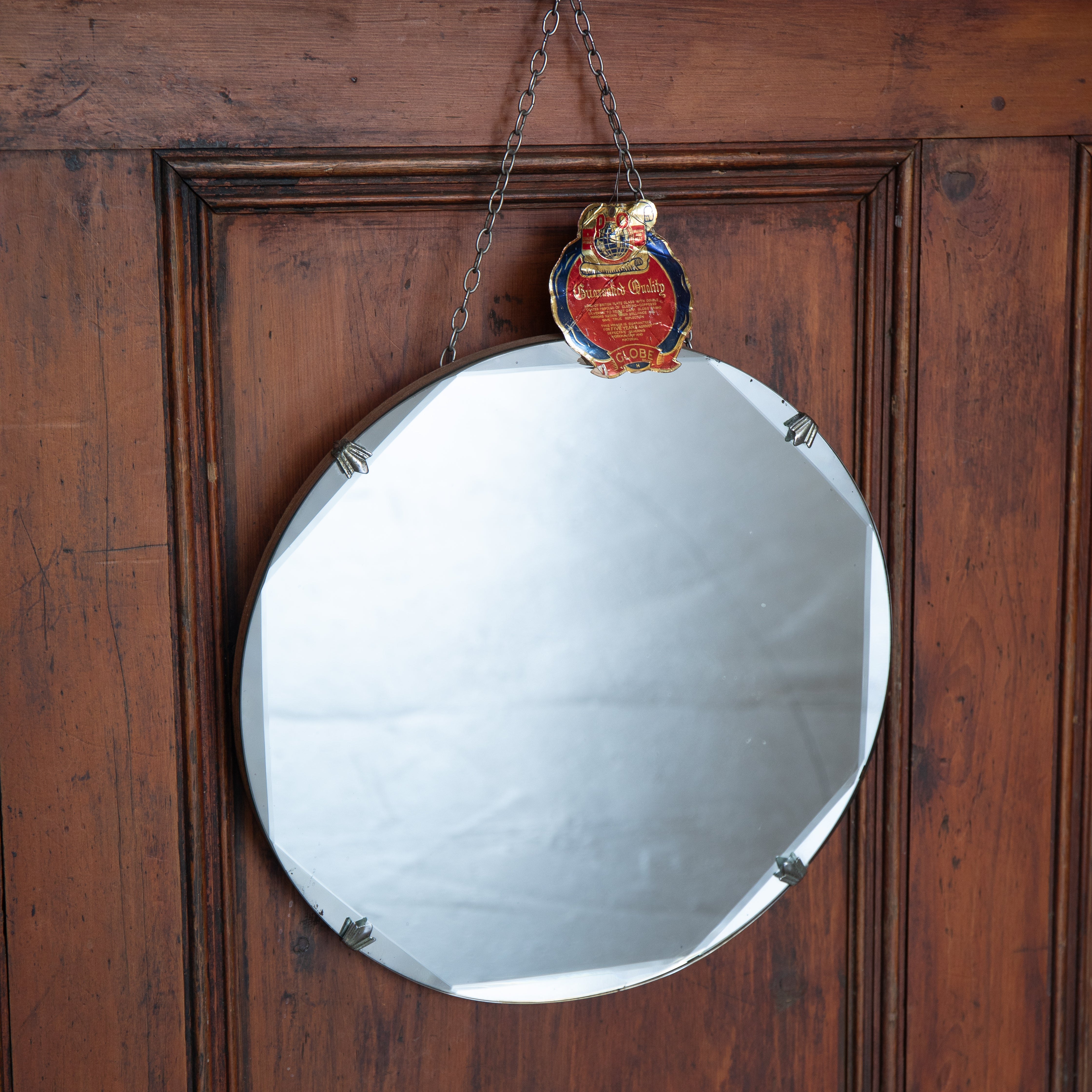 Round Cut Glass Mirror Small