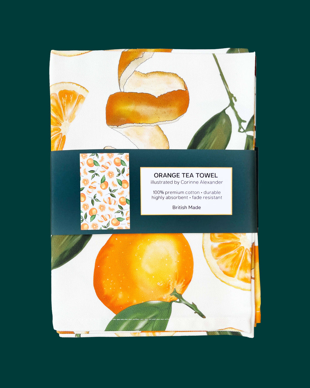 Orange Tea Towel 100% Cotton