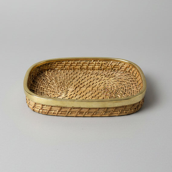 Brass and Pencil Reed Tray