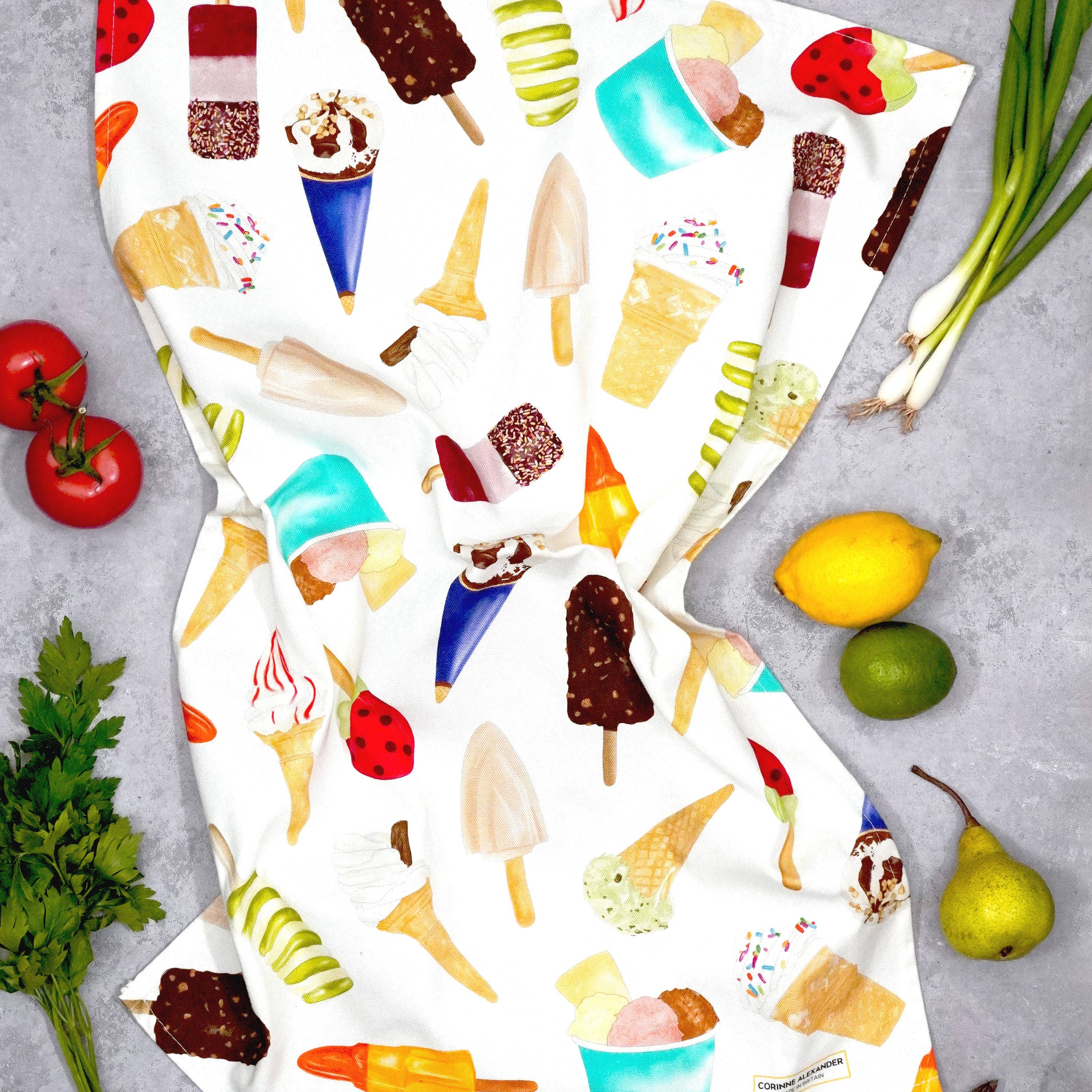 Ice Cream Tea Towel 100% Cotton