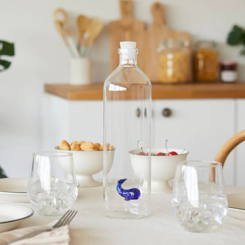 Blue Whale Glass Bottle