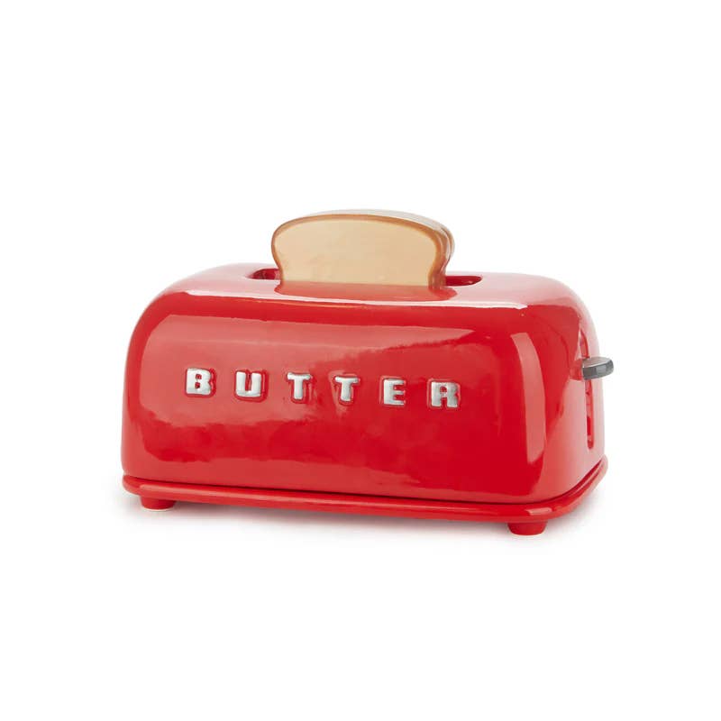 Toasty Ceramic Butter Dish Red