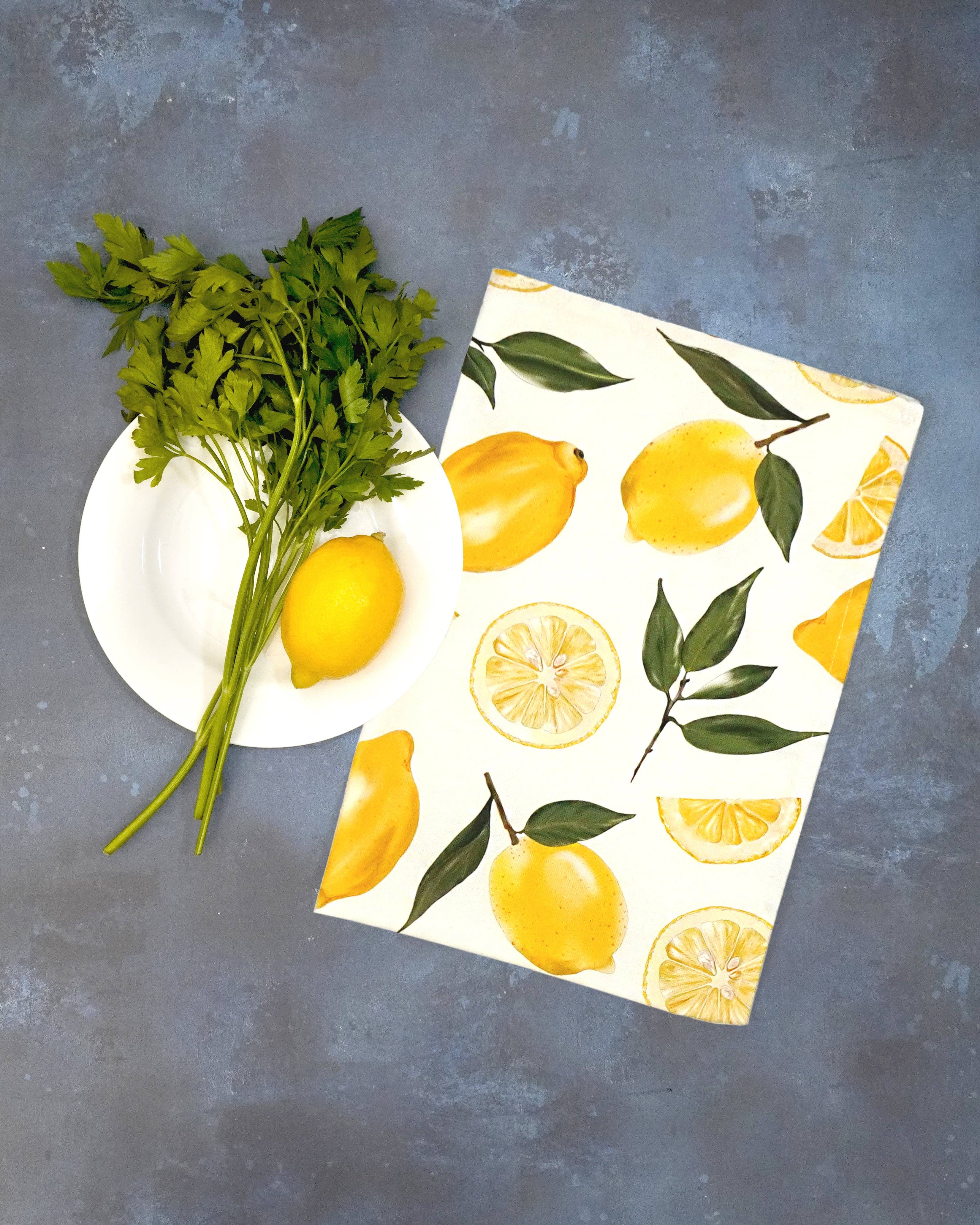 Lemon Tea Towel 100% Cotton