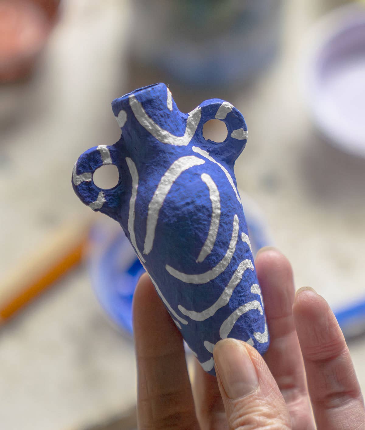 La Lune Blue Wave Mini Vase Hanging Ornament