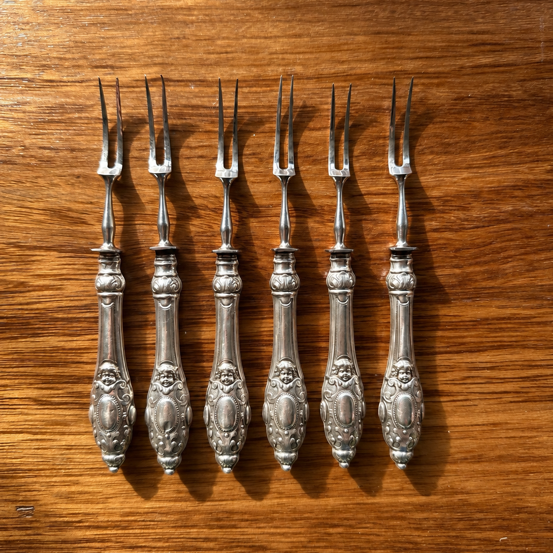 Hors d'oeuvres Louis XV forks (set of 6, boxed)