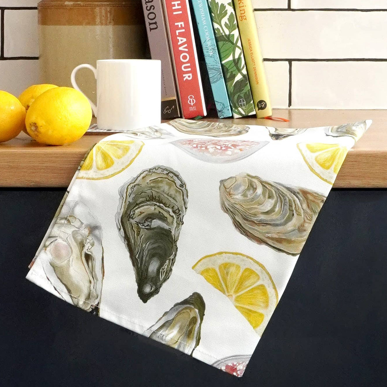 Oyster Tea Towel 100% Cotton